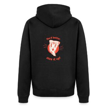 Vous feriez mieux de le trancher! Rétro drôle amateur de pizza - Veste à capuche bio Premium Unisexe - noir - Dos - Nico (187cm)
