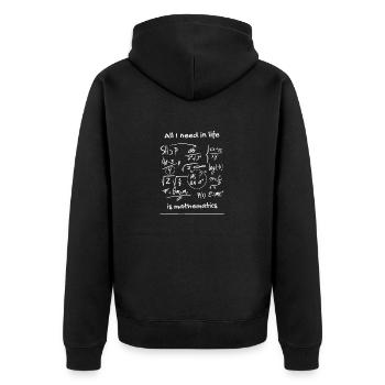 Tout ce dont j’ai besoin dans la vie, c’est de mathématiques drôles de maths - Veste à capuche bio Premium Unisexe - noir - Dos - Nico (187cm)