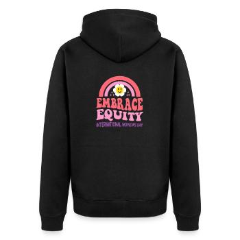 March 8 International Womens Day Embrace Equity - Unisex Premium Organic Zip Hoodie - black - Back - Nico (187cm)