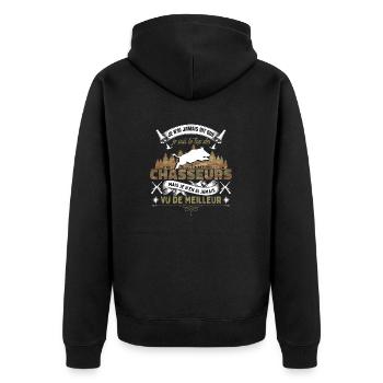 Chasseur Cadeau Chasse Humour Homme Chasseur - Veste à capuche bio Premium Unisexe - noir - Dos - Nico (187cm)