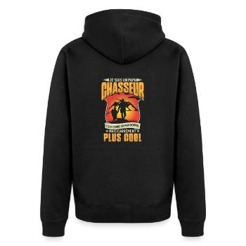 Papa Chasseur - Veste à capuche bio Premium Unisexe - noir - Dos - Nico (187cm)
