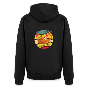 Ich verdammte Liebe Faultiere Okay lustiges süßes Tier - Unisex Premium Bio Zip Hoodie - Schwarz - Hinten - Nico (187cm)