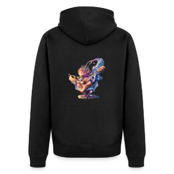 Great ladies, children's guitar music is fun FEE - Unisex Premium Organic Zip Hoodie - black - Back - Nico (187cm)