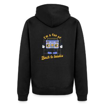 Je suis fan de BACH et de musique rétro amusante et basique - Veste à capuche bio Premium Unisexe - noir - Dos - Nico (187cm)