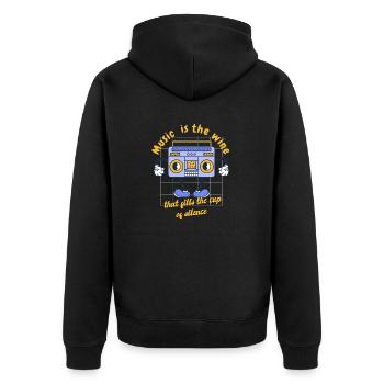 La musique est le vin qui remplit la coupe du silence - Veste à capuche bio Premium Unisexe - noir - Dos - Nico (187cm)