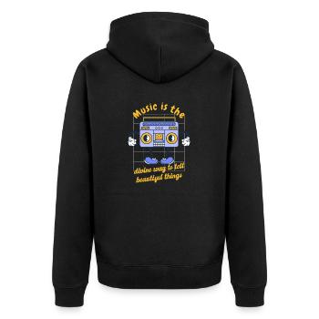 La musique est la voie divine pour raconter de belles choses - Veste à capuche bio Premium Unisexe - noir - Dos - Nico (187cm)