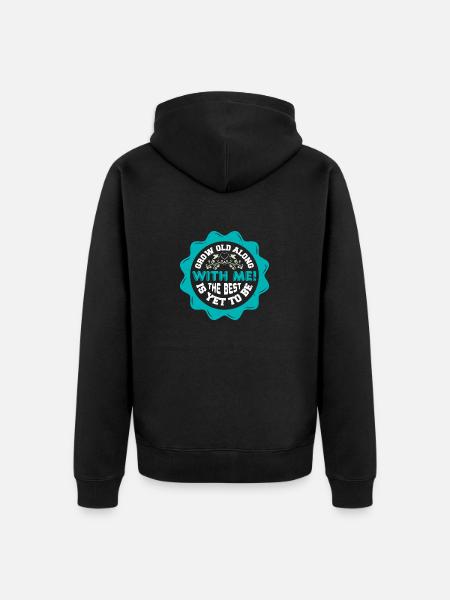 OUD WORDEN SAMEN MET MIJ HET BESTE NOG KOMEN - Premium økologisk unisex-hættejakke - sort