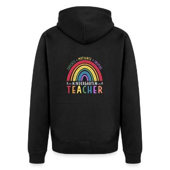 Kindergärtnerin Ausbilden Motivieren Inspirieren - Unisex Premium Bio Zip Hoodie - Schwarz - Hinten - Nico (187cm)