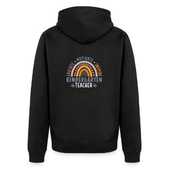 Kindergärtnerin Ausbilden Motivieren Inspirieren - Unisex Premium Bio Zip Hoodie - Schwarz - Hinten - Nico (187cm)