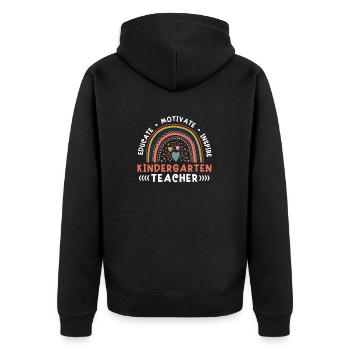 Kindergärtnerin Ausbilden Motivieren Inspirieren - Unisex Premium Bio Zip Hoodie - Schwarz - Hinten - Nico (187cm)
