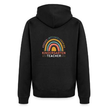 Training a kindergarten teacher Motivating Inspiring - Unisex Premium Organic Zip Hoodie - black - Back - Nico (187cm)