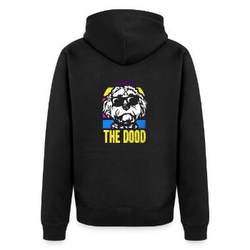 The Dood Doodle Labradoodle Goldendoodle - Unisex Premium Organic Zip Hoodie - black - Back - Nico (187cm)
