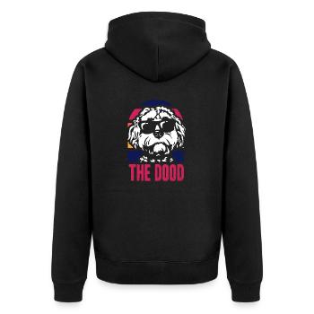 The Dood Doodle Labradoodle Goldendoodle - Unisex Premium Organic Zip Hoodie - black - Back - Nico (187cm)