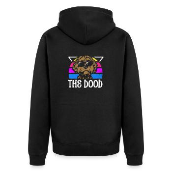Le Dood Doodle Labradoodle Goldendoodle - Veste à capuche bio Premium Unisexe - noir - Dos - Nico (187cm)