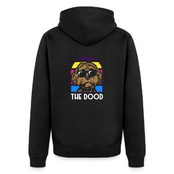 The Dood Doodle Labradoodle Goldendoodle - Unisex Premium Organic Zip Hoodie - black - Back - Nico (187cm)