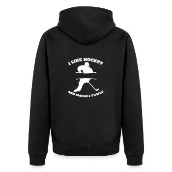 Joueur de hockey sur glace Fan de hockey Équipe de hockey sur glace - Veste à capuche bio Premium Unisexe - noir - Dos - Nico (187cm)