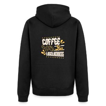 Coffee for Togetherness - Unisex Premium Bio Zip Hoodie - Schwarz - Hinten - Nico (187cm)