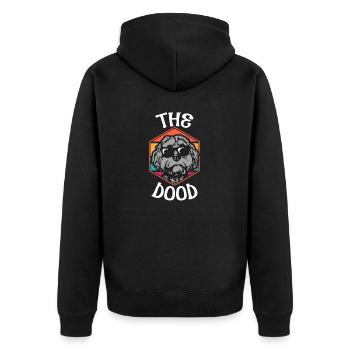 The Dood Doodle Labradoodle Goldendoodle - Unisex Premium Organic Zip Hoodie - black - Back - Nico (187cm)