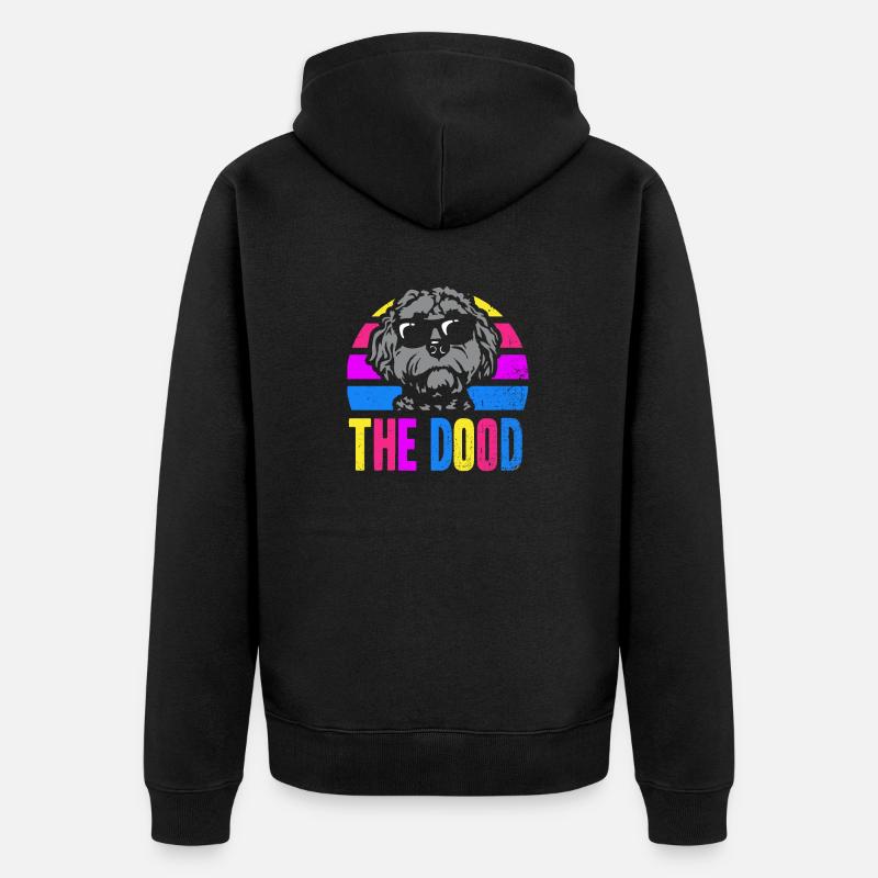 Le Dood Doodle Labradoodle Goldendoodle - Veste à capuche bio Premium Unisexe - noir