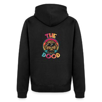 The Dood Doodle Labradoodle Goldendoodle - Unisex Premium Organic Zip Hoodie - black - Back - Nico (187cm)