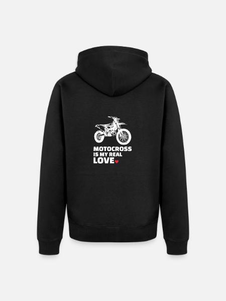 I love motocross - Unisex Premium Organic Zip Hoodie - black