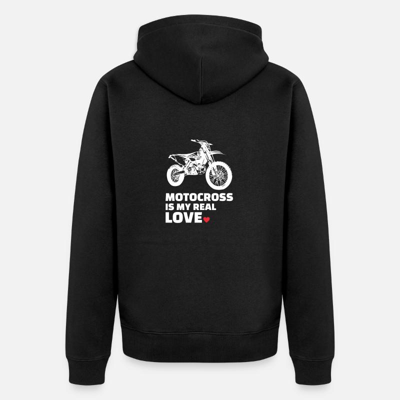 J’adore le motocross - Veste à capuche bio Premium Unisexe - noir