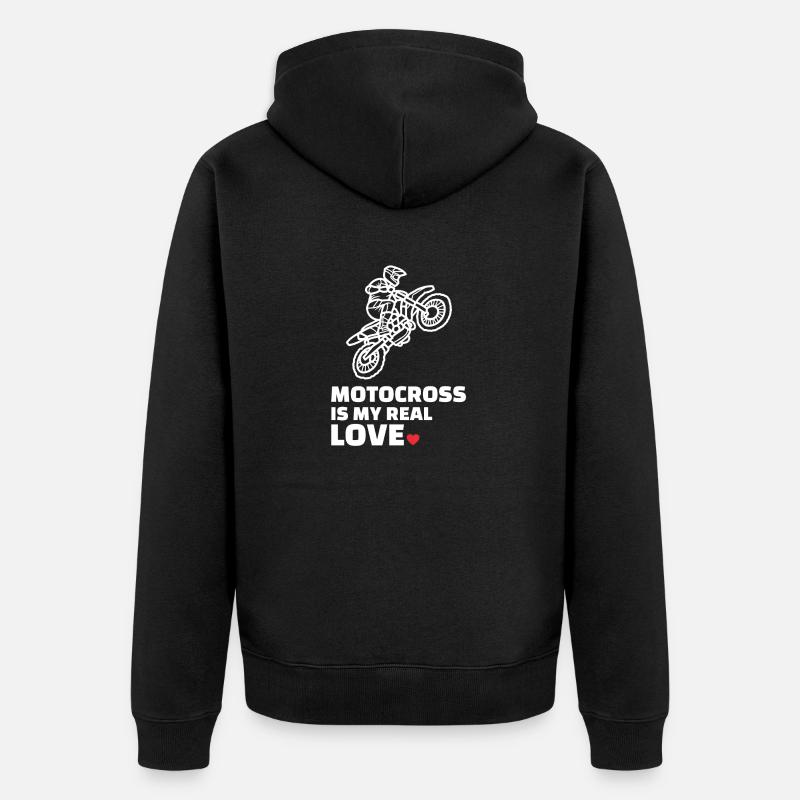 J’adore le motocross - Veste à capuche bio Premium Unisexe - noir