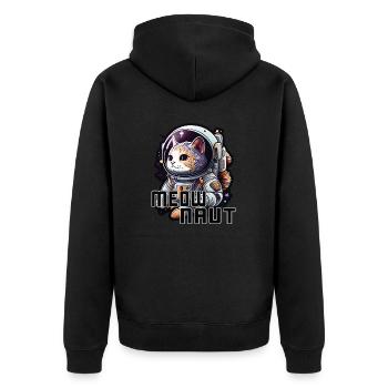 Meownaut astronaut cat for cat daddy - Unisex Premium Organic Zip Hoodie - black - Back - Nico (187cm)