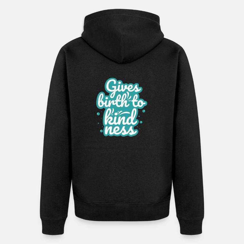 Gives Brith Kindness - Unisex Premium Bio Zip Hoodie - Schwarz