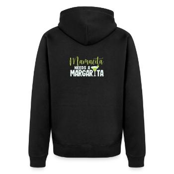 Niedliche Margaritas Senoritas Mamacita braucht - Unisex Premium Bio Zip Hoodie - Schwarz - Hinten - Nico (187cm)