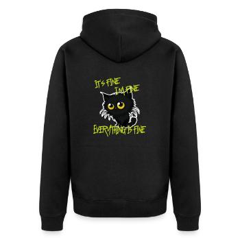 C’est bien Tout est bon Drôle Cat Papa Cat M - Veste à capuche bio Premium Unisexe - noir - Dos - Nico (187cm)
