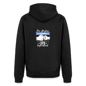 Die Besten Väter Werden Zum Opa Befördert Geburt B - Unisex Premium Bio Zip Hoodie - Schwarz - Hinten - Nico (187cm)