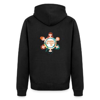 Internationaler Frauentag: Embrace Equity - Unisex Premium Bio Zip Hoodie - Schwarz - Hinten - Nico (187cm)