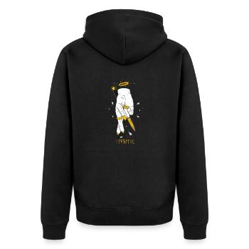 I promise Aesthetic - Unisex Premium Bio Zip Hoodie - Schwarz - Hinten - Nico (187cm)