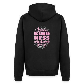 Leave Kindness - Unisex Premium Bio Zip Hoodie - Schwarz - Hinten - Nico (187cm)