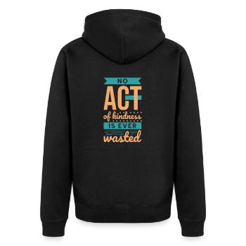 No Kindness - Unisex Premium Bio Zip Hoodie - Schwarz - Hinten - Nico (187cm)