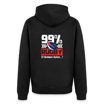 Rugby Et Quelques Apéros - Veste à capuche bio Premium Unisexe - noir - Dos - Nico (187cm)