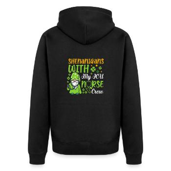 Manigances avec mon équipe d’infirmières aux soins intensifs - Veste à capuche bio Premium Unisexe - noir - Dos - Nico (187cm)