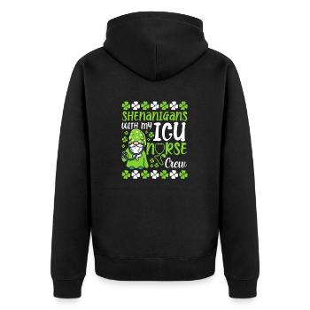 Manigances avec mon équipe d’infirmières aux soins intensifs - Veste à capuche bio Premium Unisexe - noir - Dos - Nico (187cm)