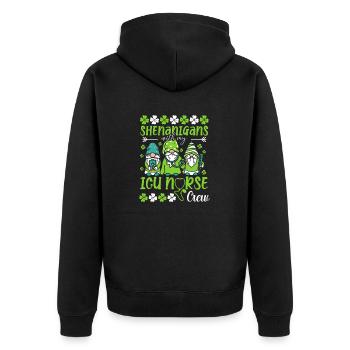 Manigances avec mon équipe d’infirmières aux soins intensifs - Veste à capuche bio Premium Unisexe - noir - Dos - Nico (187cm)