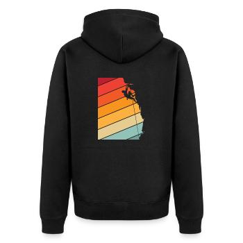 Bouldering Mountaineering Free Climbing Climbing - Unisex Premium Organic Zip Hoodie - black - Back - Nico (187cm)