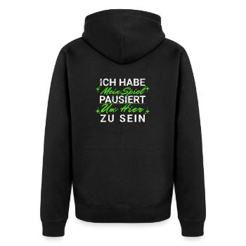 Zocker Gamer Spruch Teenager Junge Geburtstag - Unisex Premium Bio Zip Hoodie - Schwarz - Hinten - Nico (187cm)