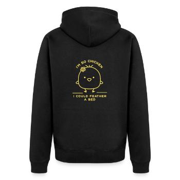 Je suis tellement poulet que je pourrais plumer un lit drôle de poulet - Veste à capuche bio Premium Unisexe - noir - Dos - Nico (187cm)