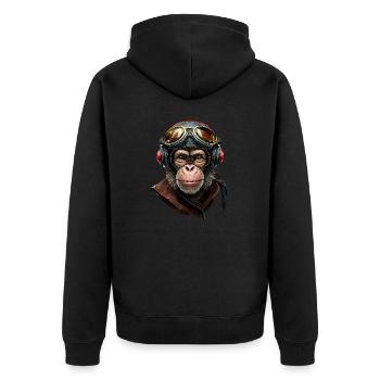 Chimpanzé - Singe - Veste à capuche bio Premium Unisexe - noir - Dos - Nico (187cm)