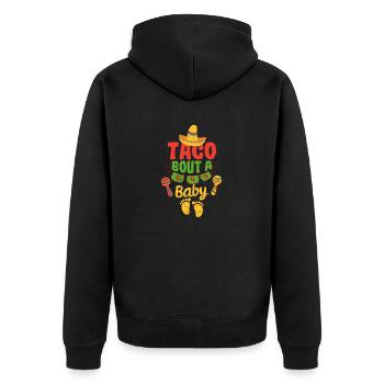 Taco Bout A Annonce de grossesse de bébé Cinco - Veste à capuche bio Premium Unisexe - noir - Dos - Nico (187cm)
