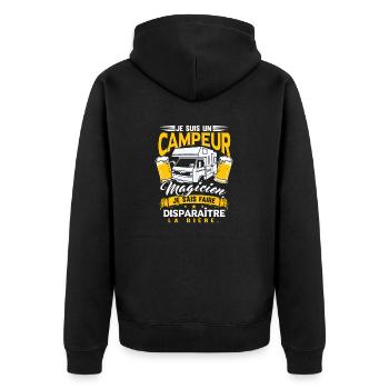 Je Suis Un Campeur Magicien - Veste à capuche bio Premium Unisexe - noir - Dos - Nico (187cm)