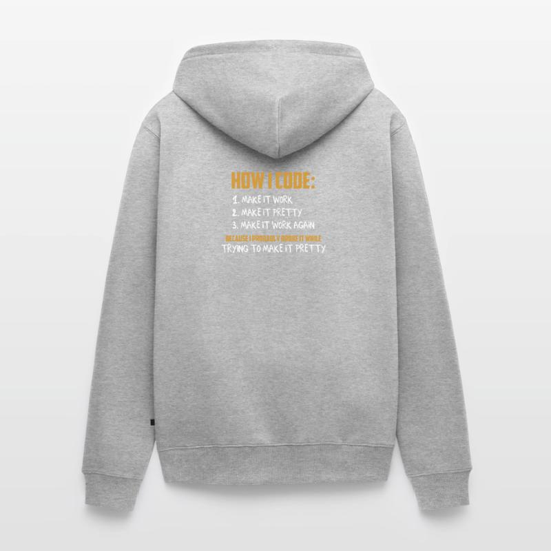 Programmierer Coder Entwickler Programmierung Codierung Wortspiel Unisex Premium Bio Zip Hoodie
