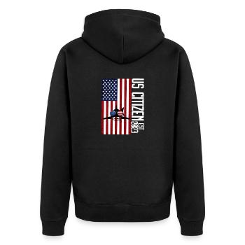 Us Citizen 2023 Shirt, US Citizenship Gift For Boy - Unisex Premium Organic Zip Hoodie - black - Back - Nico (187cm)