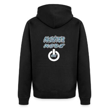 PAINTER Mode ON Retro Painter Designs - Unisex Premium Organic Zip Hoodie - black - Back - Nico (187cm)