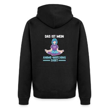 Anime - Unisex Premium Bio Zip Hoodie - Schwarz - Hinten - Nico (187cm)